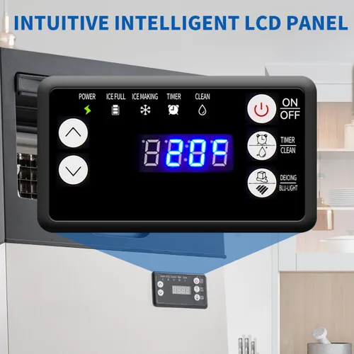 Miniatura 8 de Máquina comercial para hacer hielo de 100 libras/día, máquina de hielo de acero inoxidable debajo del mostrador, lista para hielo en 5-15 minutos