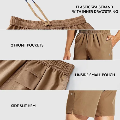Miniatura 4 de Haimont Pantalones cortos deportivos para hombre de 5 pulgadas para gimnasio, deportes, entrenamiento activo con bolsillos, secado rápido
