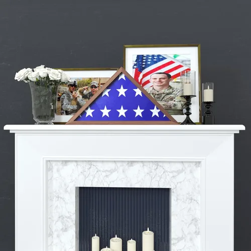Miniatura 6 de ASmileIndeep Vitrina de bandera – Caja de sombra de bandera fúnebre y militar de 5' x 9.5' con vidrio templado HD y montaje en pared, marco