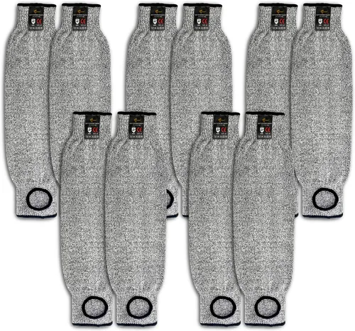 Miniatura 16 de Evridwear - 1 par de mangas resistentes a cortes para protección de brazos en el trabajo, EN388 Nivel 5, contra punciones, con o sin orificio