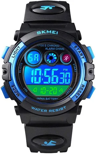 Reloj deportivo digital para niños y niñas, resistente al agua, multifunción, informal, para exteriores, 7 colores LED, alarma luminosa, cronómetro,