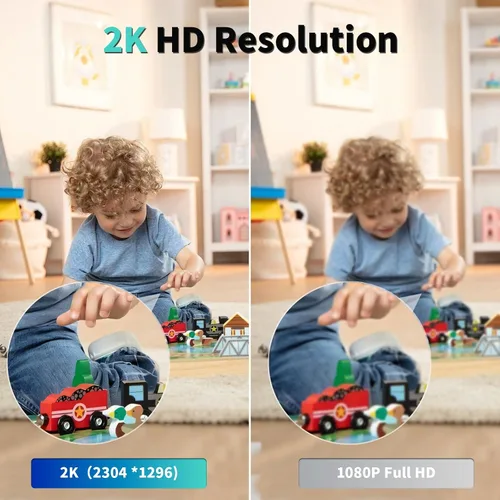Miniatura 3 de Cámara de seguridad, cámara de seguridad interior HD 2K, cámara panorámica/inclinable de 360 grados para mascotas, WiFi 2.4G y 5G, detección