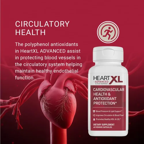 Miniatura 4 de HeartXL Advanced - Suplemento para la salud del corazón - Tres extractos antioxidantes mediterráneos clínicamente estudiados - Apoya la presión