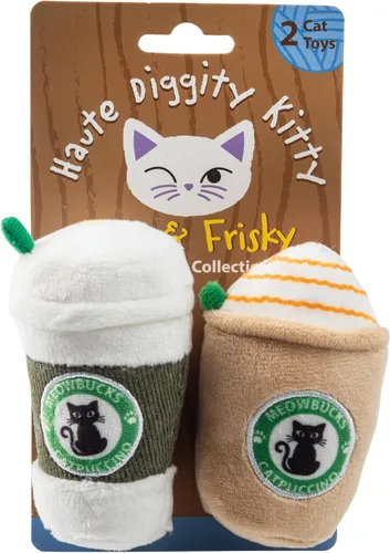 Miniatura 22 de Haute Diggity Kitty Gatos Cinta Azul + Conjunto de Gatito Vaquero, Juguetes de Felpa para Gatos Rellenos de Hierba Gatera con Sonido Crujiente