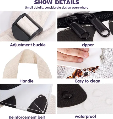 Miniatura 5 de Juego de mochila escolar con estampado de vaca para adolescentes, niñas, niños, bolsas con lonchera y estuche para lápices