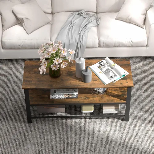 Miniatura 4 de Tangkula Soporte de TV pequeño para televisores de hasta 50 pulgadas, mesa consola de TV de 3 niveles con tomas de corriente, puertos USB, estantes
