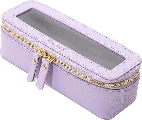 Miniatura 62 de Aveniee Organizador de bolsa de maquillaje transparente, bolsa de aseo de viaje para mujer, bolsa de cosméticos impermeable con cremalleras, Rosa