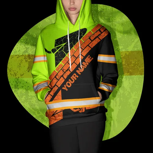 Miniatura 3 de Sudadera con capucha de alta visibilidad para hombres - Colección de trabajos con nombre personalizado Clase 3 Ropa de trabajo reflectante