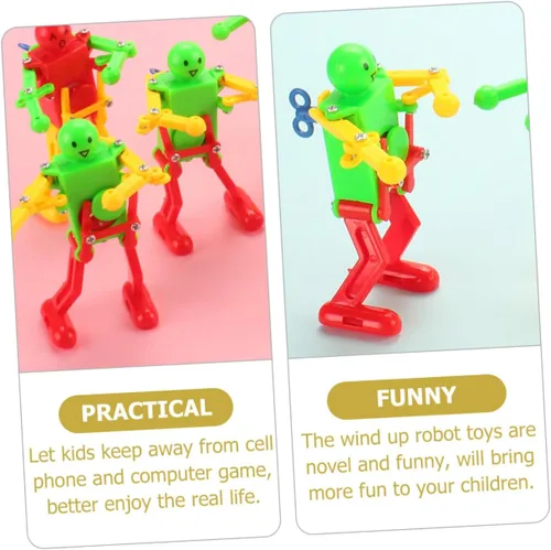 Miniatura 7 de 4 piezas de robot de baile de cuerda para adultos, diseño mecánico y material seguro, diversión portátil para juego en interiores y exteriores