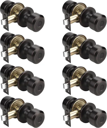 Miniatura 10 de KNOBWELL Paquete de 4 pomos de puerta cuadrados modernos para paso, pomos de puerta interiores, manija de puerta de pasillo y armario, color negro