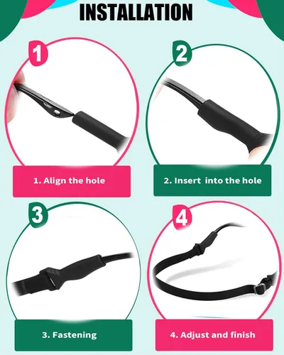 Miniatura 9 de Correa de lentes para niños y niñas (6.5 a 10 pulgadas), correas de silicona para lentes para mujeres y hombres, correa para lentes para niños