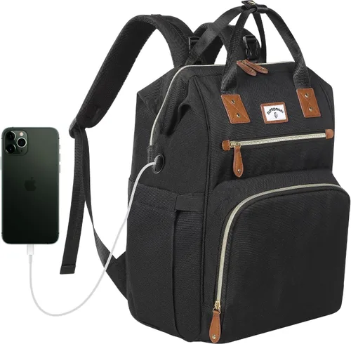 Miniatura 10 de Mochila para pañales: bolsa de bebé grande para niños y niñas, mochila para pañales para hombres, bolsa de hombro para mamá, 2 bolsas de pañales