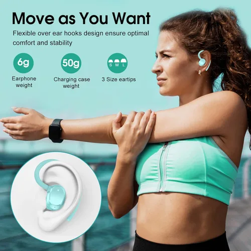 Miniatura 4 de Auriculares inalámbricos, 2023 Nuevos auriculares deportivos ultraligeros Bluetooth 5.3 con pantalla LED, auriculares con micrófono incorporado
