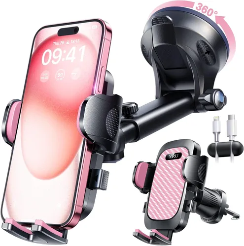 Miniatura 16 de YRU Verdadero Soporte para Teléfono de Automóvil de Grado Militar [Succión de Rotación 360°] 2025 Ultimate Soporte para Teléfono de Automóvil