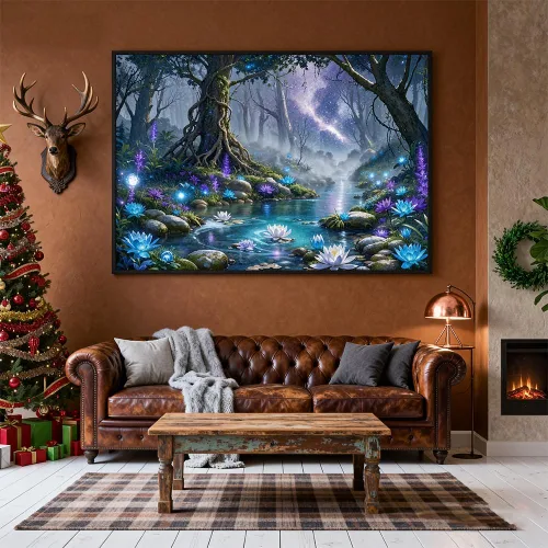 Miniatura 4 de Rompecabezas para adultos de 1000 piezas – Rompecabezas coloridos con temática de río de bosque fantástico, divertido juego familiar, desafiante