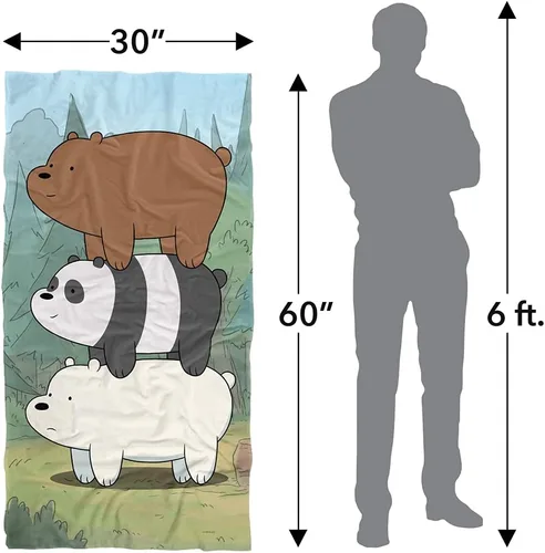 Miniatura 6 de LOGOVISION We Bare Bears Bear Stack - Toalla de playa con licencia oficial de 30 x 60 pulgadas Pila de osos