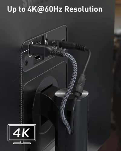 Miniatura 2 de Maxonar Cable Thunderbolt 4 de 16.5 pies de largo con sincronización de datos de 20 Gbps/carga de 100 W y 4K a 60 Hz para dispositivos Thunderbolt