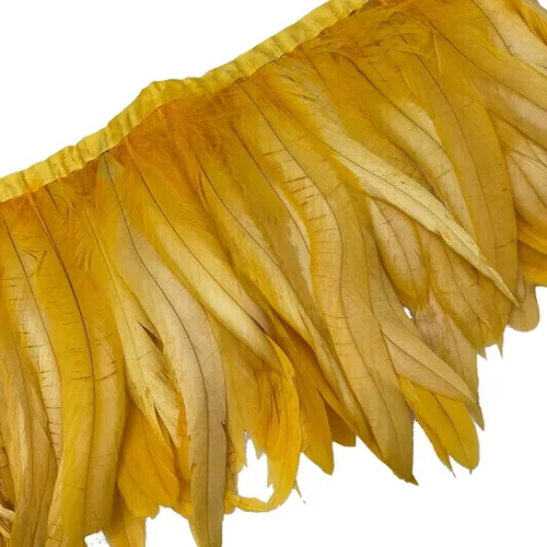 Miniatura 12 de Sowder Borde de flecos de plumas de gallo de 8 a 10 pulgadas de ancho para decoración de manualidades, paquete de 1 yarda (negro)