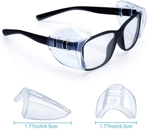 Miniatura 3 de 30 pares de protectores laterales de seguridad grandes, protectores laterales deslizantes, se adaptan a marcos de anteojos pequeños a medianos