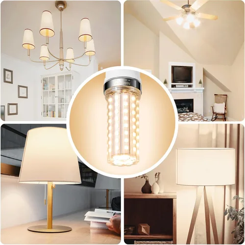 Miniatura 8 de FanNicoo Bombillas LED E12, bombillas de maíz LED de 20 W, equivalen a 150 W, 2500 lúmenes, 3000K luz blanca cálida, bombillas LED de candelabro
