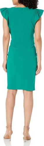 Miniatura 5 de Calvin Klein Vestido tubo hasta la rodilla con mangas aleteadas para mujer