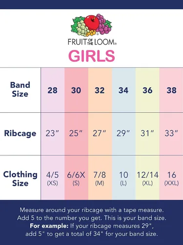 Miniatura 5 de fruit of the loom, niñas paquete de 3sujetadores