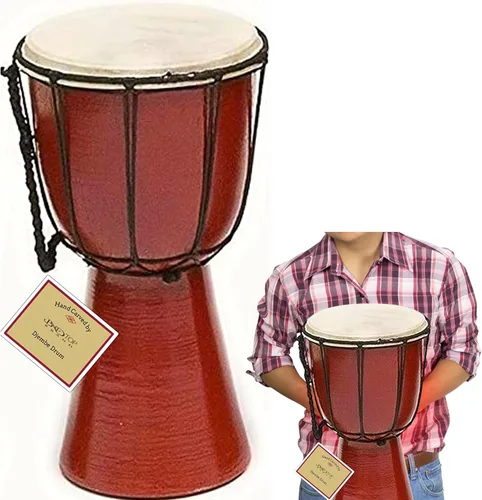 Miniatura 12 de Tambores Djembe Drum Djembe es un tambor de copa cubierto de piel de cabra con cuerda, tocado por manos estilo África occidental (4x8) Diseñado