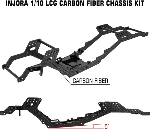 Miniatura 2 de INJORA Kit de chasis de distancia entre ejes de 313/12.756 in Viga de marco de fibra de carbono LCG para 1/10 RC Crawler TRX4 piezas de actualización
