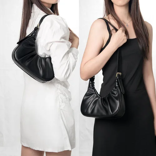 Miniatura 6 de Bolso bandolera de cuero pequeño para mujer, bolso vintage chic de nube hobo