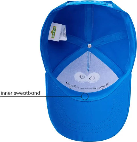 Miniatura 5 de Sesame Street Gorra de béisbol de algodón para niños pequeños - Elmo, Cookie Monster, Big Bird, Oscar The Grouch, Monstruo galleta