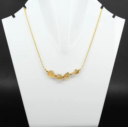 Miniatura 22 de Gempires Natural Raw Bar Crystals Pendant Necklace Handmade Jewelry 22 inch Adjustable Chain
