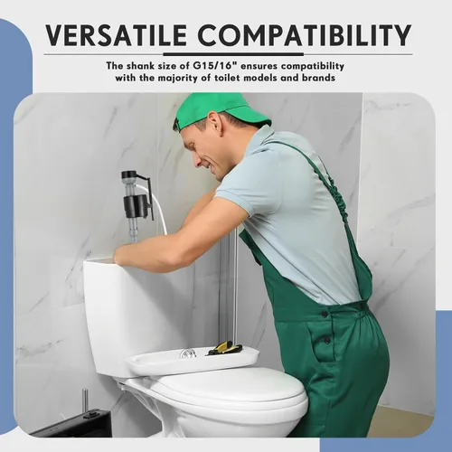 Miniatura 6 de Lasnten Kit de reemplazo de válvula de llenado de inodoro de 4 piezas, kit de reemplazo de válvula para control de agua de tanque y tazón