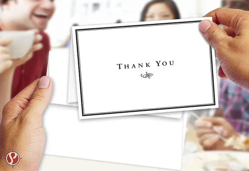 Miniatura 5 de Tarjetas de agradecimiento para pequeñas empresas, juego de 25 unidades de felicitaciones plegables de 4¼ x 5½ pulgadas, se envía plano