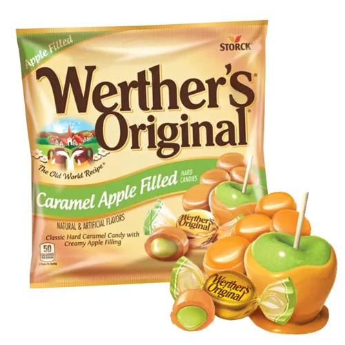 Miniatura 4 de Needzo Caramelo duro con centro relleno de manzana, caramelos compartibles envueltos individualmente, caramelos gourmet
