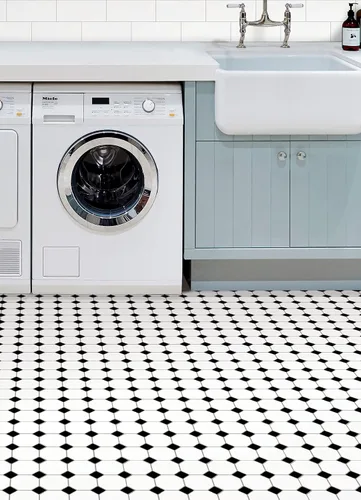Miniatura 3 de FloorPops Hudson - Azulejos de suelo para despegar y pegar, color negro