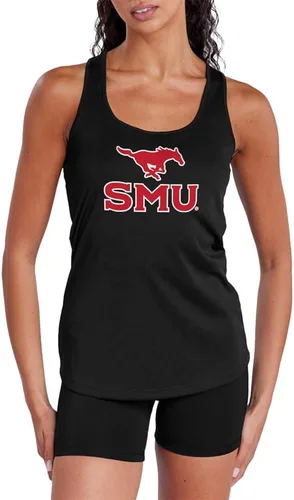 Miniatura 43 de Camiseta deportiva sin mangas oficial de NCAA Collegiate para mujer, con espalda cruzada, colección con logotipo primario