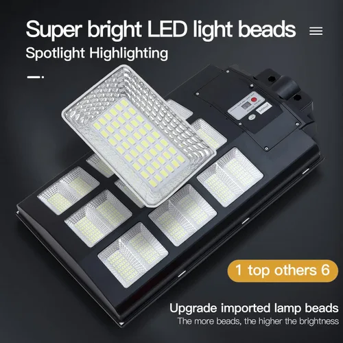Miniatura 7 de Farolas solares para exteriores, IP67, impermeable, para pared, luz de inundación LED con sensor de movimiento y control remoto, iluminación