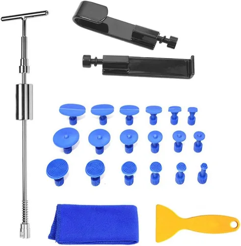 Kit de extracción de abolladuras sin pintura – Martillo deslizante martillo deslizante herramienta de barra en T con puerta y guardabarros