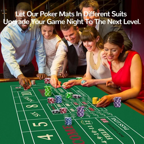 Miniatura 4 de Alfombra de mesa para dados de casino impermeable mejorada de 1,78 m x 0,89 m con bolsa de transporte, cubierta antideslizante de goma para juego
