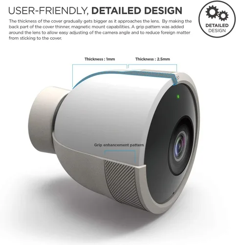 Miniatura 3 de elago Funda de silicona compatible con cámara de seguridad para exteriores Nest Cam, protección para todo tipo de clima, seguridad, fácil Negro