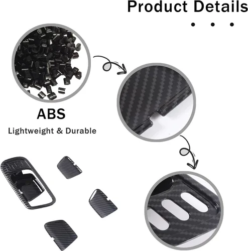 Miniatura 6 de Cubierta interior de la manija de la puerta para Honda Pilot 2016-2022, 4 piezas de material ABS de material ABS accesorios protectores de marco