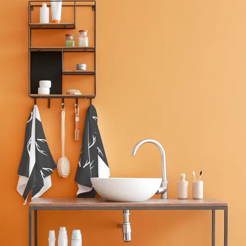 Miniatura 5 de Juego de 2 toallas de baño de mano para baño, color gris oscuro, cuernos de ciervo, toalla absorbente de agua, poliéster suave para cocina