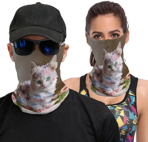 Flannel Face Scarf Cover Ear Loop Hole,Outdoors Face Mask for Women Men Sports Yoga Running Hiking Ski Snowboard,Cooling Neck Shield Scarf Cycling