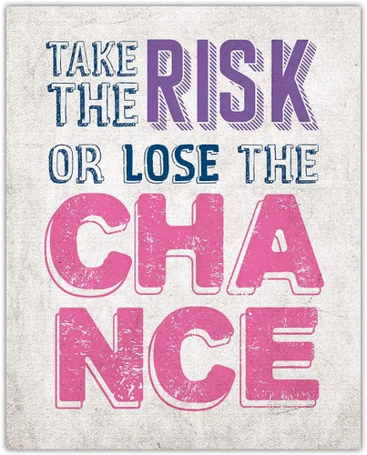 Buzz Unplugged Motivational Wall Art Office Decor for Men & Women: Take the Risk or Lose the Chance 8x10 Unframed Inspirational, Motivational Poster