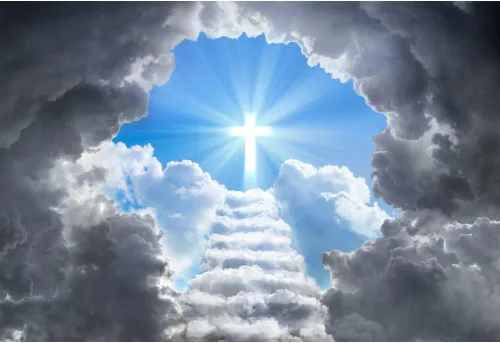 Renaiss Fondo de telón de fondo de escalera al cielo, luz sagrada, nubes, paraíso escaleras, fondo de escalera al cielo, actividad cristiana,
