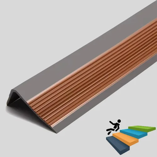 Miniatura 12 de Borde de escalera de 32 pulgadas, borde de goma negro, borde de escalera de vinilo autoadhesivo para escalera, protector de borde de escalera