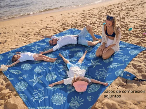 Miniatura 3 de WEKAPO Manta de Playa Impermeable a Prueba de Arena de Tamaño Extra Grande, Alfombrilla de Playa Extra Grande Libre de Arena, Alfombrilla Ligera