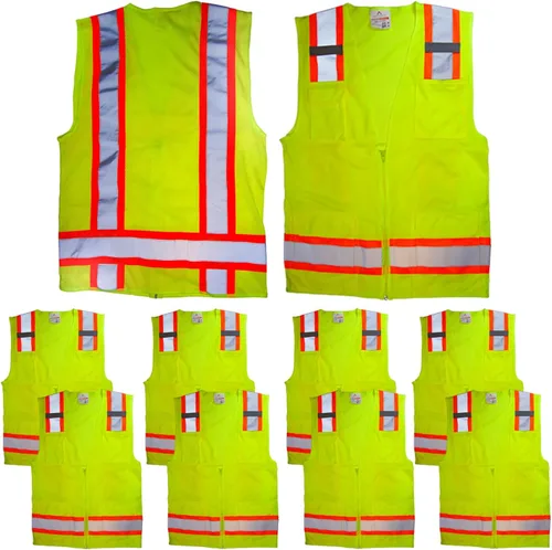 Miniatura 9 de Malta Dynamics Chaleco de inspección de seguridad amarillo de alta visibilidad, compatible con OSHA/ANSI, tamaño multi 1 Paquete