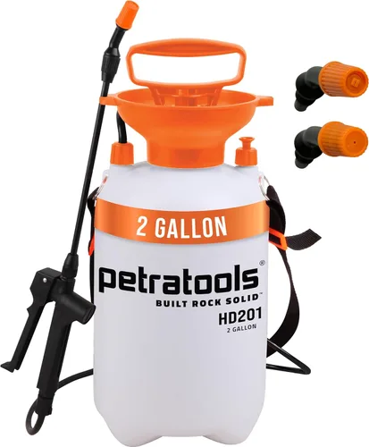 Miniatura 8 de Petratools Pulverizador de bomba de 1 galón – Pulverizador de jardín HD101 para malas hierbas, cuidado del césped y pesticidas – Manguera larga