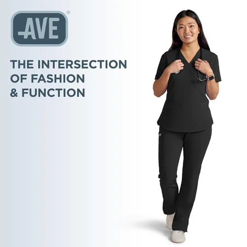 Miniatura 7 de ave. Lex - Blusa médica para mujer, estilo túnica, tela elástica en 4 direcciones, cómoda, de fácil cuidado, uniformes médicos para mujer